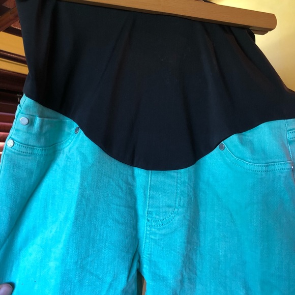 Teal Maternity Pants Ankle Length - Picture 3 of 8